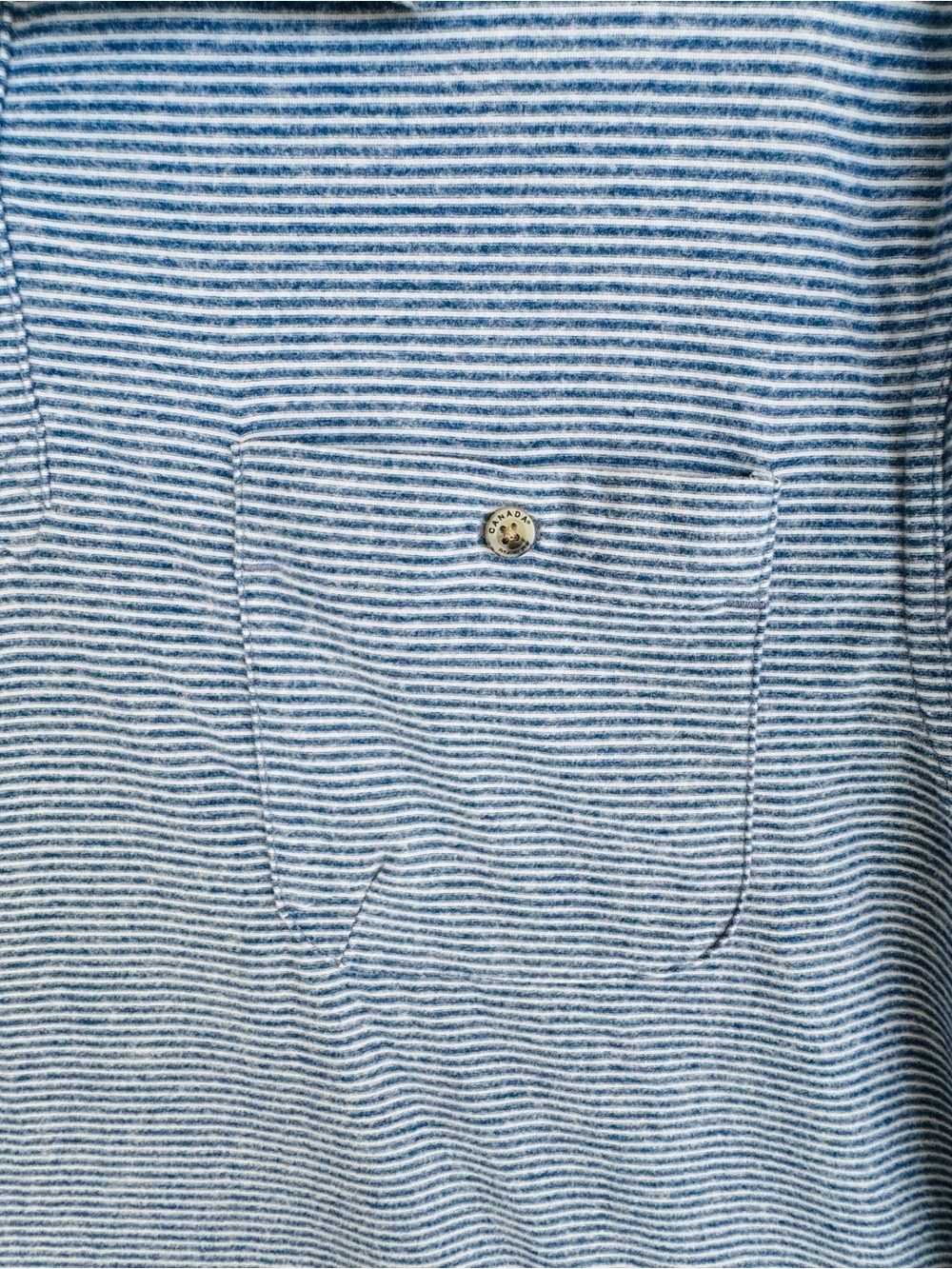 Canada Weather Gear Light Blue Striped Polo with Chest Pocket - Picture 5 of 6